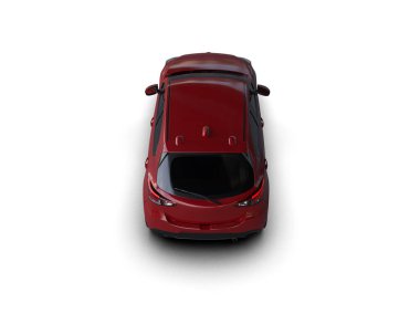 Modern araba beyaz arka planda izole edilmiş. 3d resimleme