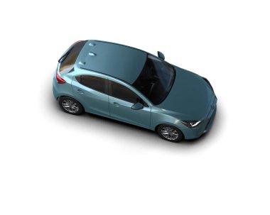 Modern araba beyaz arka planda izole edilmiş. 3d resimleme
