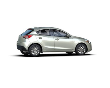 Modern araba beyaz arka planda izole edilmiş. 3d resimleme