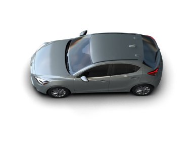 Modern araba beyaz arka planda izole edilmiş. 3d resimleme