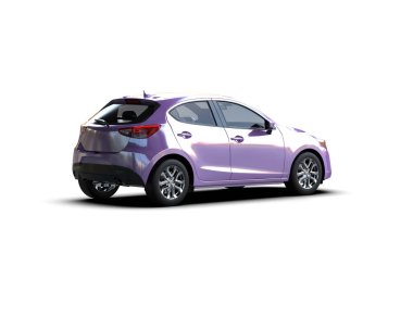 Modern araba beyaz arka planda izole edilmiş. 3d resimleme