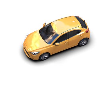 Modern araba beyaz arka planda izole edilmiş. 3d resimleme