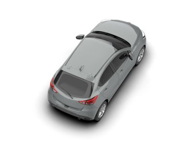 Modern araba beyaz arka planda izole edilmiş. 3d resimleme