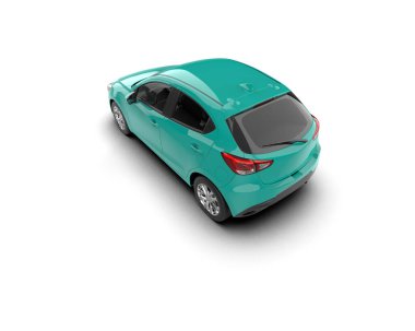 Modern araba beyaz arka planda izole edilmiş. 3d resimleme