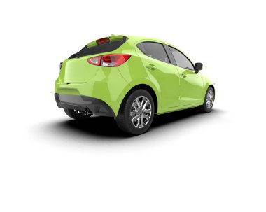 Modern araba beyaz arka planda izole edilmiş. 3d resimleme