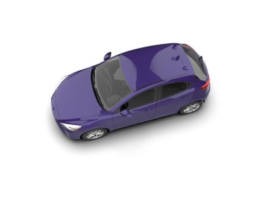 Modern araba beyaz arka planda izole edilmiş. 3d resimleme