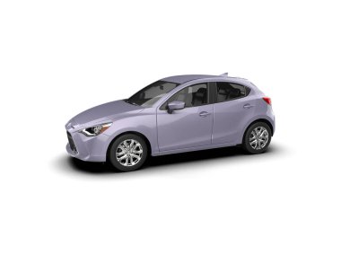 Modern araba beyaz arka planda izole edilmiş. 3d resimleme