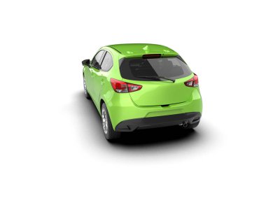 Modern araba beyaz arka planda izole edilmiş. 3d resimleme