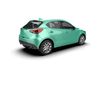 Modern araba beyaz arka planda izole edilmiş. 3d resimleme