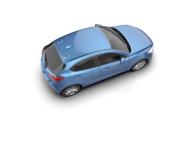 Modern araba beyaz arka planda izole edilmiş. 3d resimleme