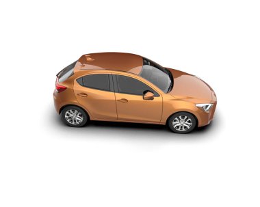 Modern araba beyaz arka planda izole edilmiş. 3d resimleme