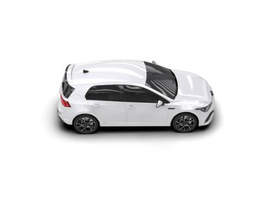 Modern araba arka planda izole edilmiş. 3d resimleme