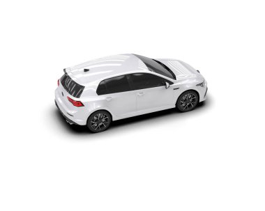 Modern araba arka planda izole edilmiş. 3d resimleme