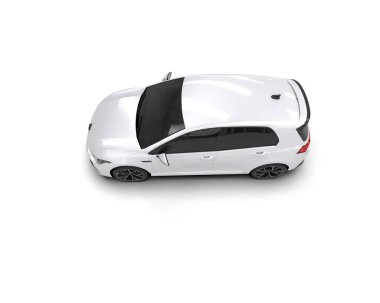 Modern araba arka planda izole edilmiş. 3d resimleme