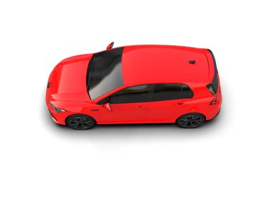 Modern araba arka planda izole edilmiş. 3d resimleme