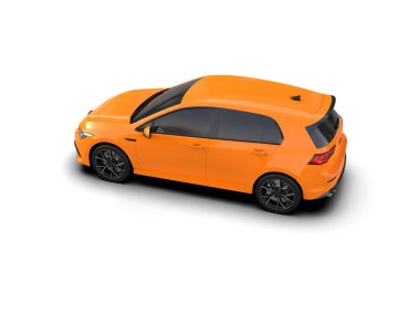 Modern araba arka planda izole edilmiş. 3d resimleme