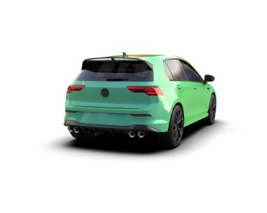 Modern araba arka planda izole edilmiş. 3d resimleme