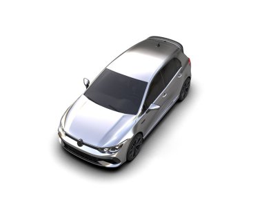 Modern araba arka planda izole edilmiş. 3d resimleme