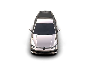 Modern araba arka planda izole edilmiş. 3d resimleme