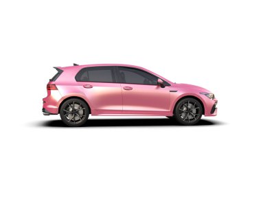 Modern araba arka planda izole edilmiş. 3d resimleme