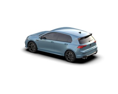 Modern araba arka planda izole edilmiş. 3d resimleme