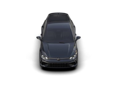 Modern araba arka planda izole edilmiş. 3d resimleme