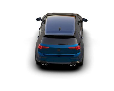 Modern araba arka planda izole edilmiş. 3d resimleme