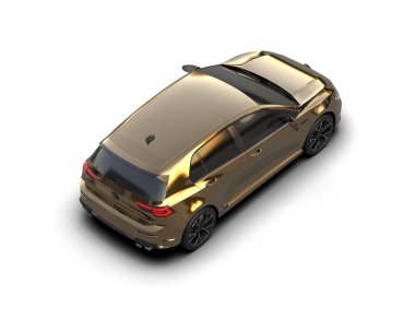 Modern araba beyaz arka planda izole edilmiş. 3d resimleme