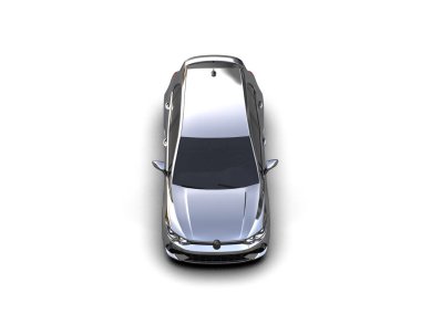 Modern araba beyaz arka planda izole edilmiş. 3d resimleme