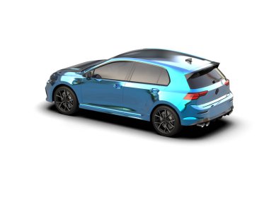 Modern araba beyaz arka planda izole edilmiş. 3d resimleme