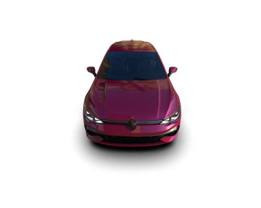 Modern araba beyaz arka planda izole edilmiş. 3d resimleme