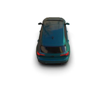 Modern araba beyaz arka planda izole edilmiş. 3d resimleme