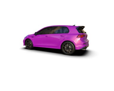 Modern araba beyaz arka planda izole edilmiş. 3d resimleme