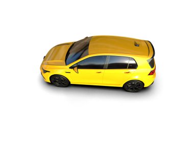 Modern araba beyaz arka planda izole edilmiş. 3d resimleme