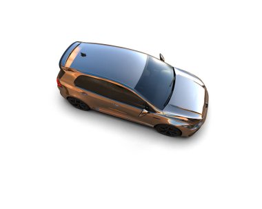 Modern araba beyaz arka planda izole edilmiş. 3d resimleme