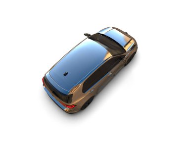 Modern araba beyaz arka planda izole edilmiş. 3d resimleme