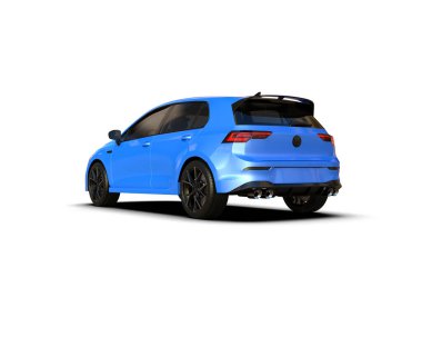 Modern araba beyaz arka planda izole edilmiş. 3d resimleme