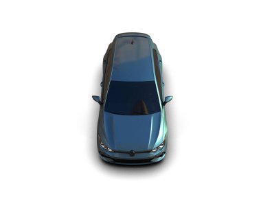 Modern araba beyaz arka planda izole edilmiş. 3d resimleme