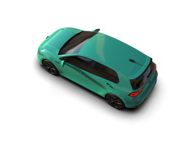 Modern araba beyaz arka planda izole edilmiş. 3d resimleme