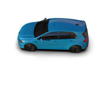 Modern araba beyaz arka planda izole edilmiş. 3d resimleme