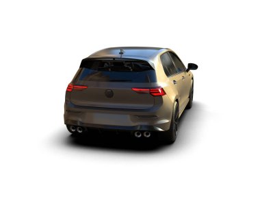 Modern araba beyaz arka planda izole edilmiş. 3d resimleme