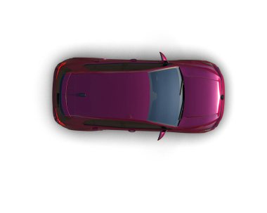 Modern araba beyaz arka planda izole edilmiş. 3d resimleme