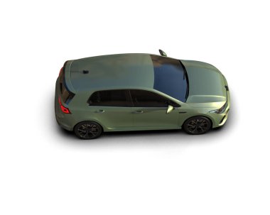 Modern araba beyaz arka planda izole edilmiş. 3d resimleme