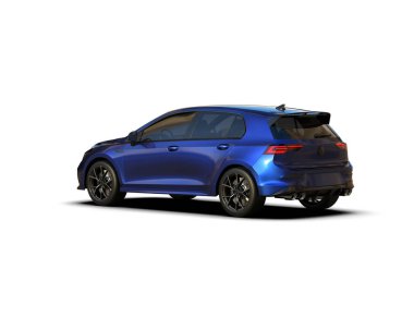 Modern araba beyaz arka planda izole edilmiş. 3d resimleme