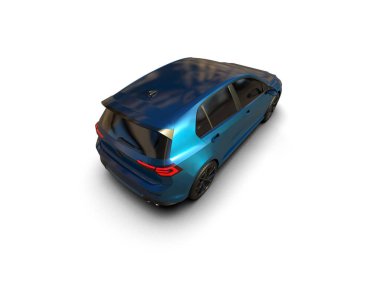 Modern araba beyaz arka planda izole edilmiş. 3d resimleme