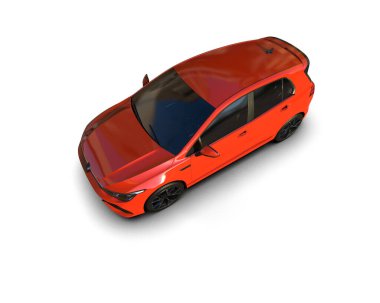 Modern araba beyaz arka planda izole edilmiş. 3d resimleme