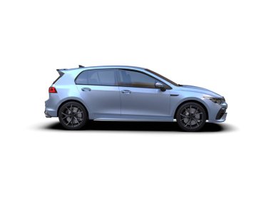 Modern araba beyaz arka planda izole edilmiş. 3d resimleme