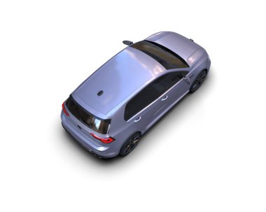 Modern araba beyaz arka planda izole edilmiş. 3d resimleme