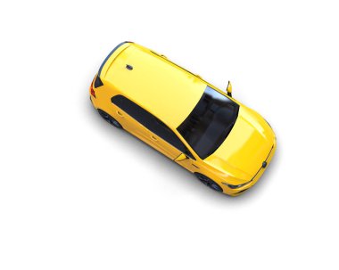 Modern araba beyaz arka planda izole edilmiş. 3d resimleme