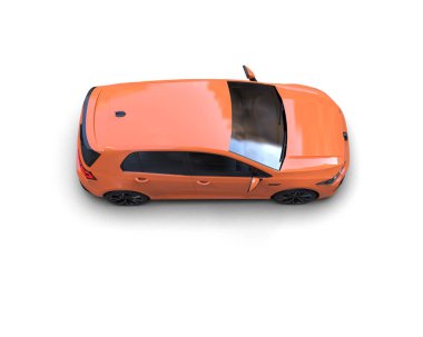 Modern araba beyaz arka planda izole edilmiş. 3d resimleme